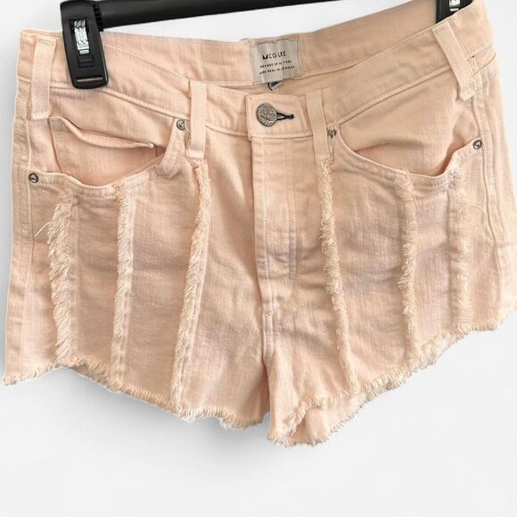 McGuire Denim Georgia May High-Waisted Fringe Shorts – Peach 70s Boho (Size 28) - Picture 2 of 6